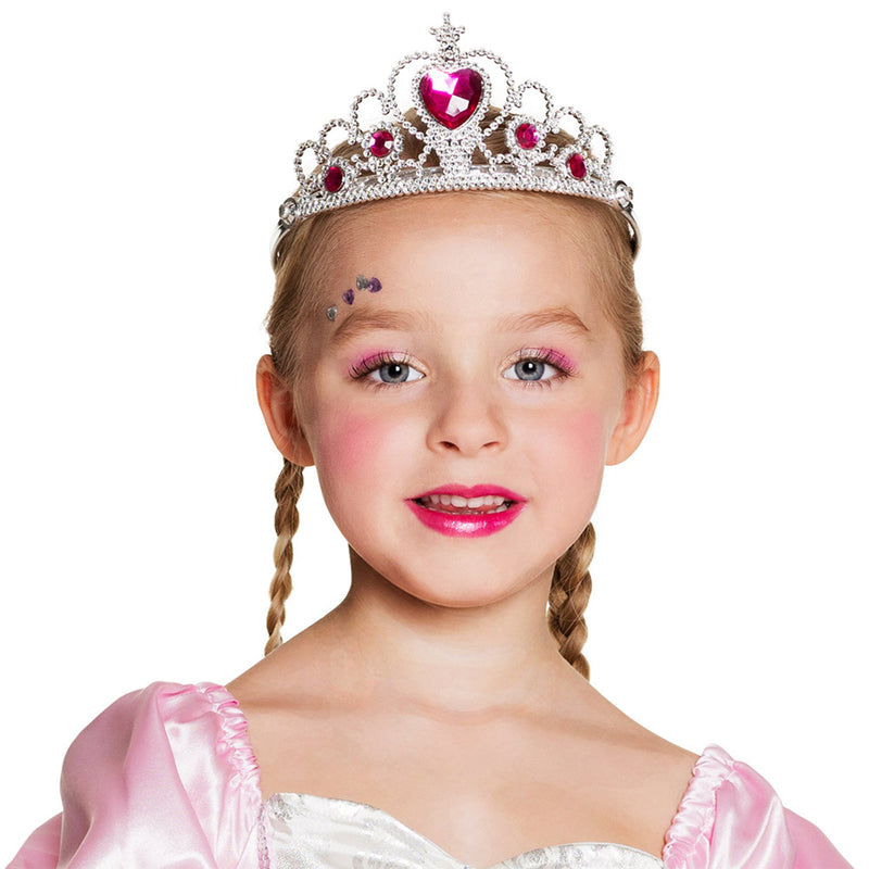 Tiara Krone "Grace" für Kinder | Silber Pink