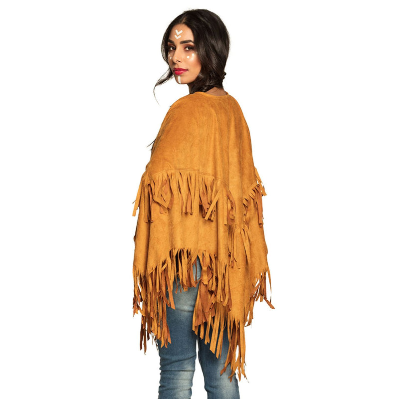 Poncho Bohemian für Erwachsene | Braun