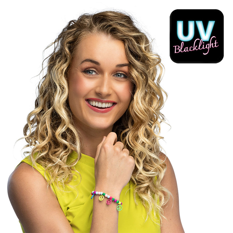 Hippie Peace Armband 14 x 22 cm | Neon Bunt - UV