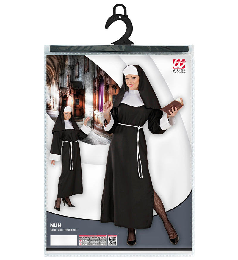 Kostüm Nonne für Damen | Kleid, Gürtel und Haube