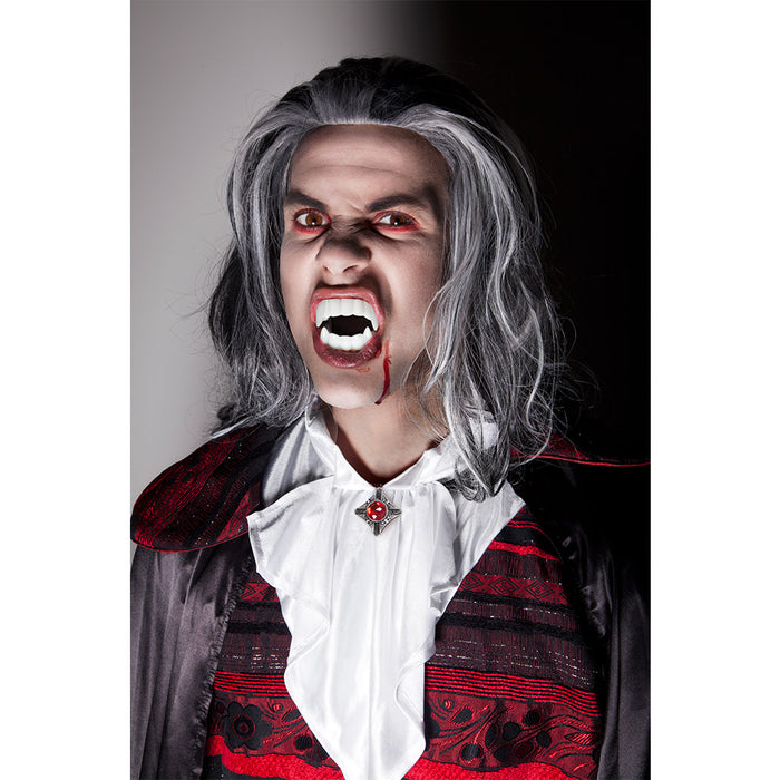 Vampir Set "Zähne und Kunstblut" | 11 ml - Halloween Kostüm Vampirgebiss