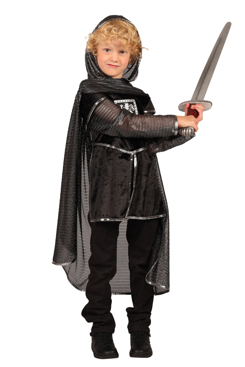 Ritter Kostüm "Dragonfighter" für Kinder | Schwarz Silber