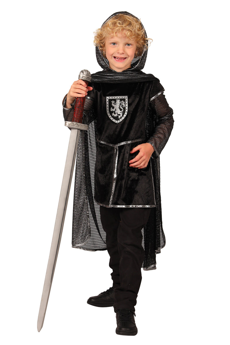Ritter Kostüm "Dragonfighter" für Kinder | Schwarz Silber