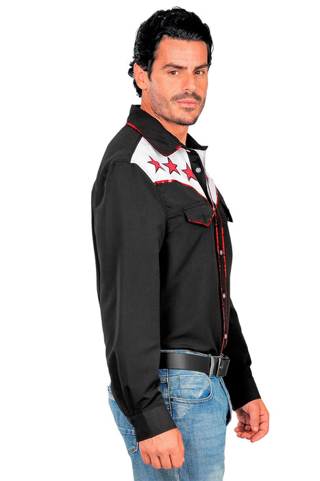 Cowboy Hemd "Rodeo" für Herren | Schwarz
