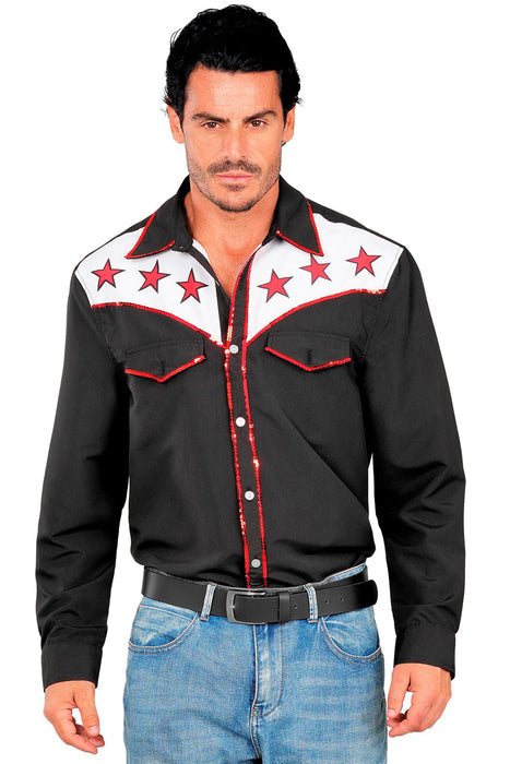 Cowboy Hemd "Rodeo" für Herren | Schwarz