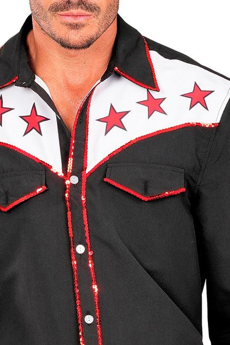 Cowboy Hemd "Rodeo" für Herren | Schwarz