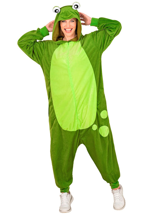"Frosch" Overall Kostüm für Erwachsene | Grün - Onesie Plüschkostüm