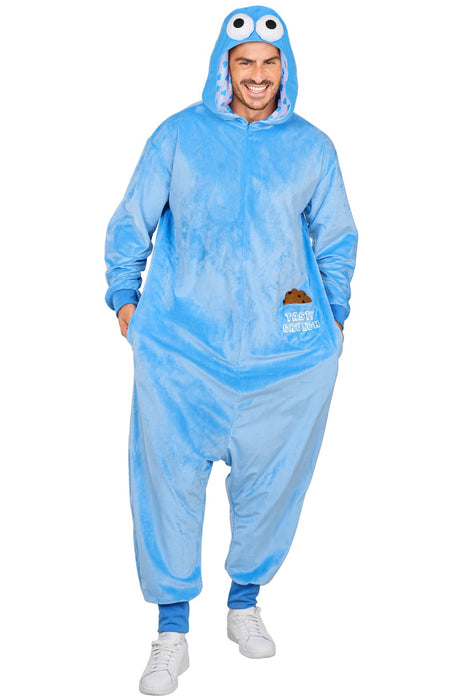 "Süßigkeiten Monster" Overall Kostüm für Erwachsene | Blau - Onesie