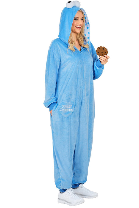 "Süßigkeiten Monster" Overall Kostüm für Erwachsene | Blau - Onesie