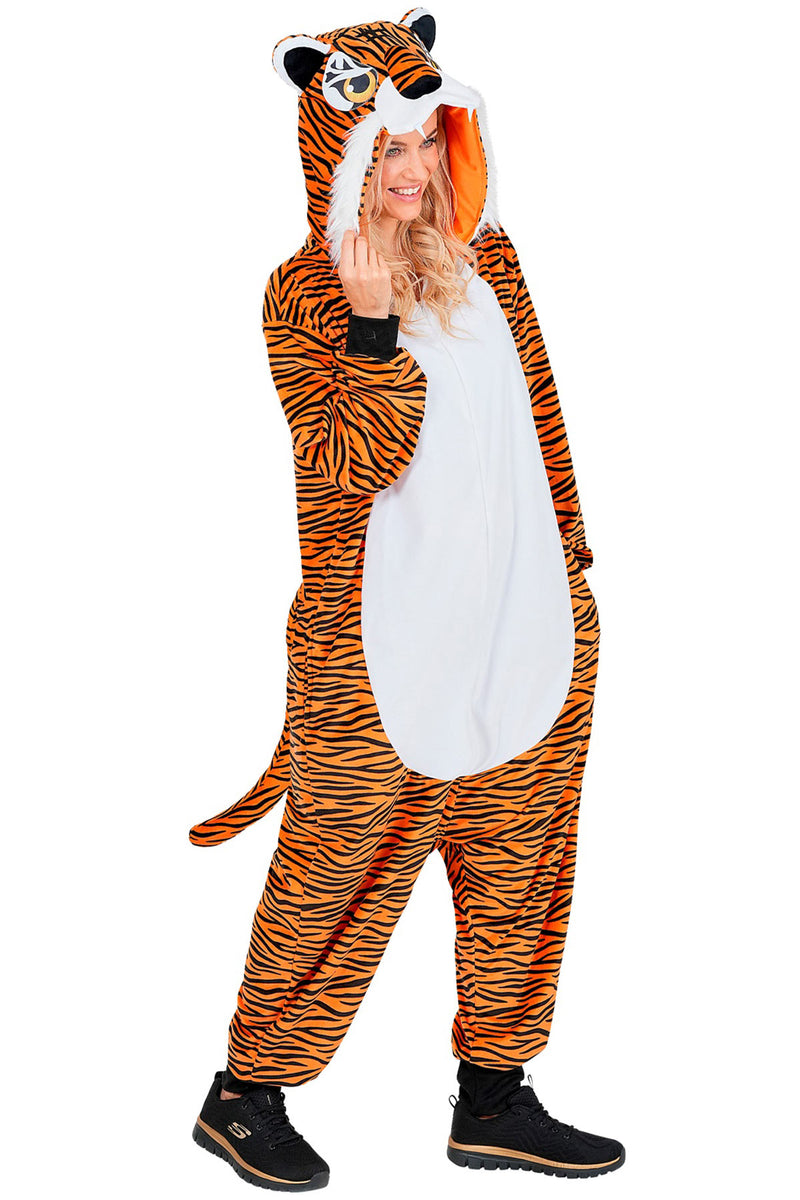Tierkostüm "Tiger" für Erwachsene | Overall Plüschkostüm