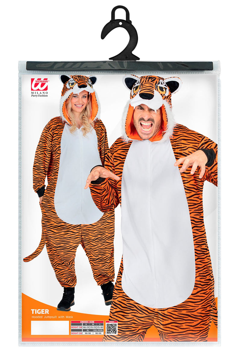 Tierkostüm "Tiger" für Erwachsene | Overall Plüschkostüm