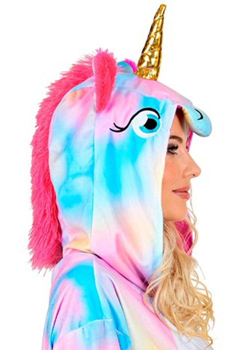 Kostüm "Einhorn" Overall für Erwachsene | Mehrfarbig - Onesie Plüschkostüm