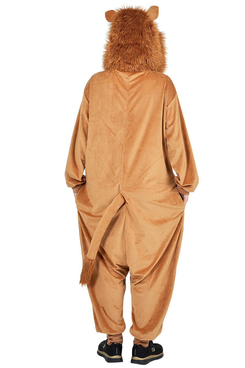 Tierkostüm "Löwe" für Erwachsene | Overall Plüschkostüm