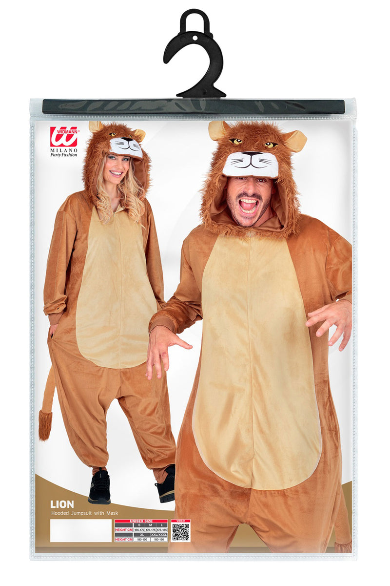 Tierkostüm "Löwe" für Erwachsene | Overall Plüschkostüm