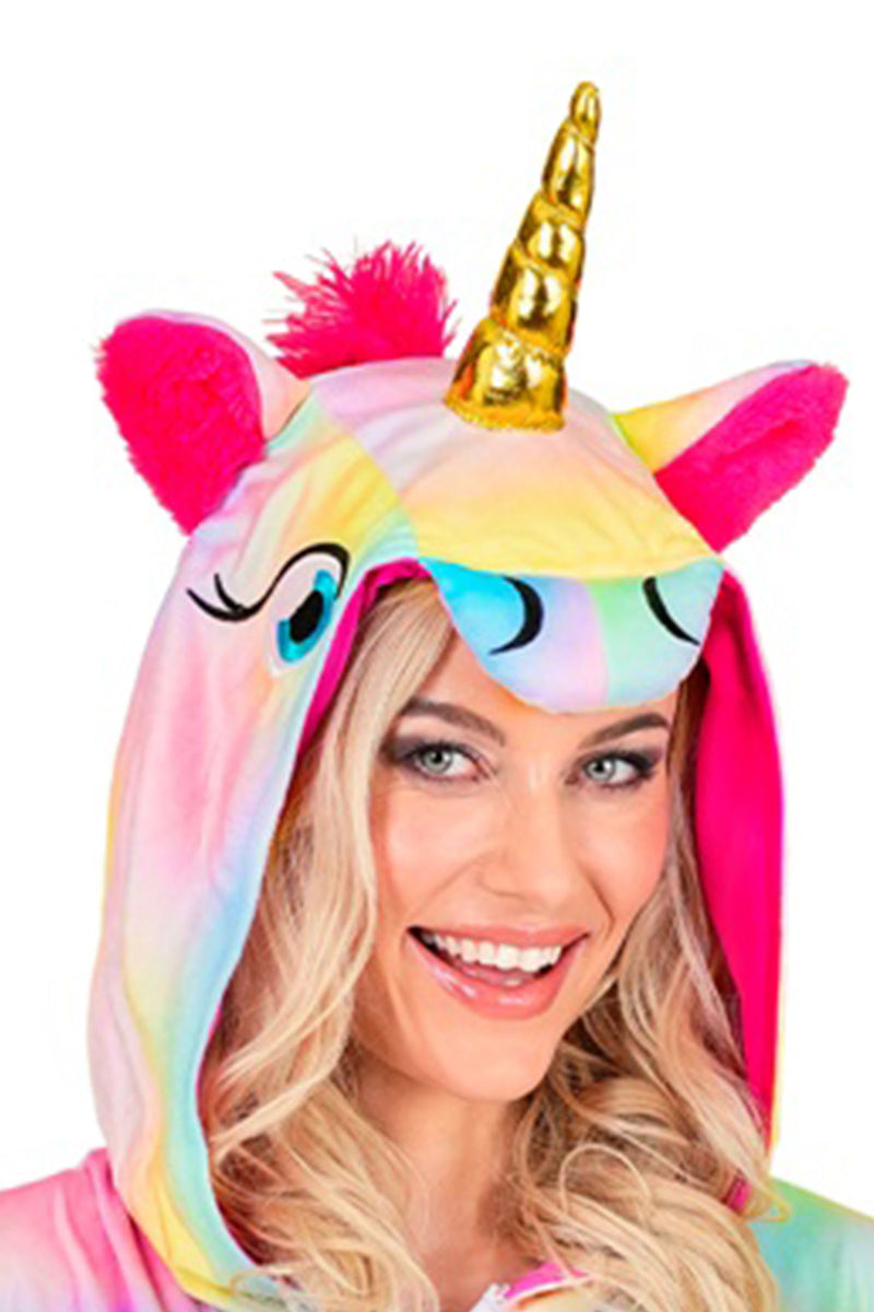 Tierkostüm "Rainbow Einhorn" für Erwachsene | Overall Plüschkostüm