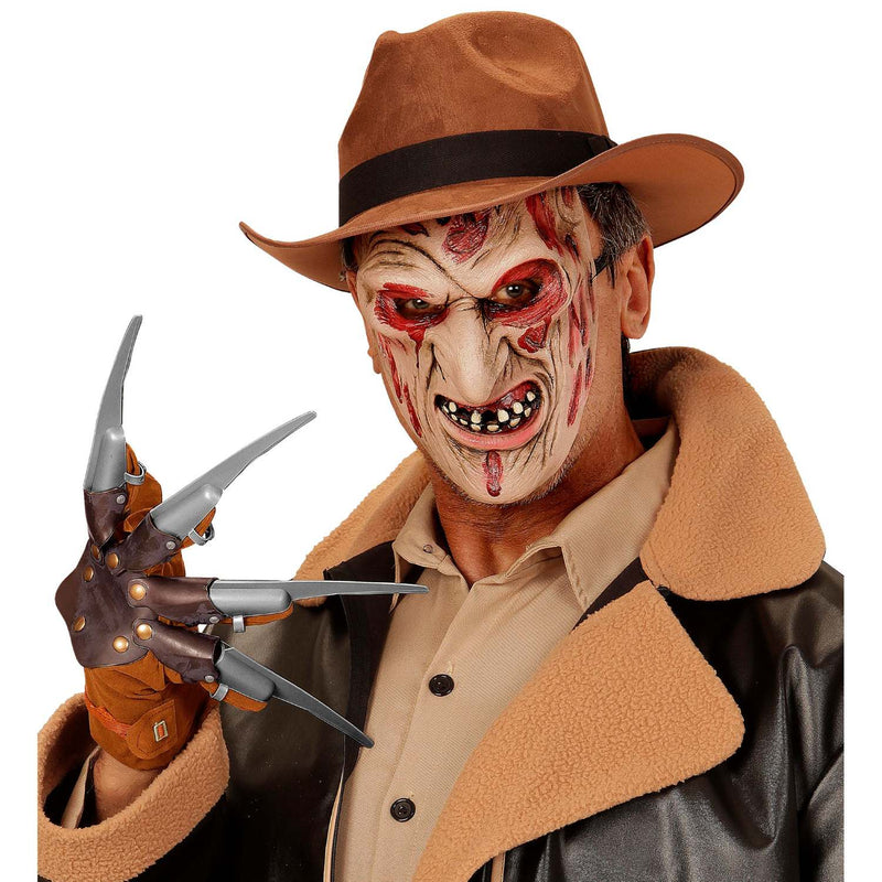 Halloween Horror Handschuh mit Klingen | Braun Grau