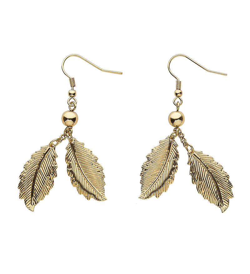 Blätter Ohrringe | Gold - Schmuck Römerin Kostüm