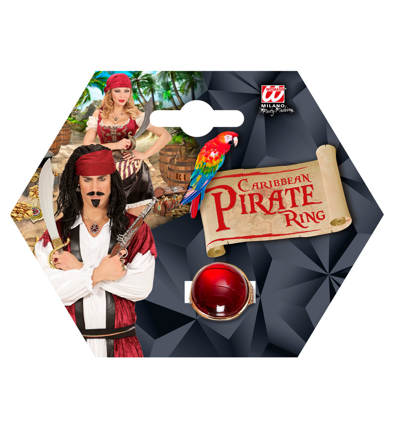 Goldener Ring mit rotem Stein | Schmuck zum Kostüm