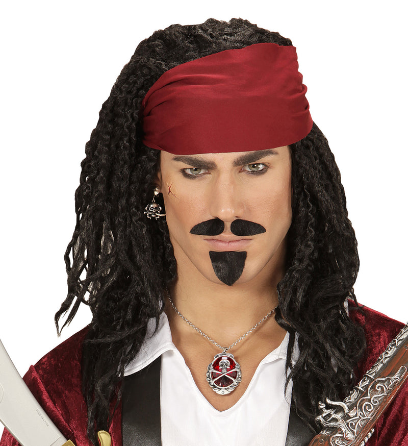 Halskette "Totenkopf Juwel" | Silber Rot - Schmuck Pirat