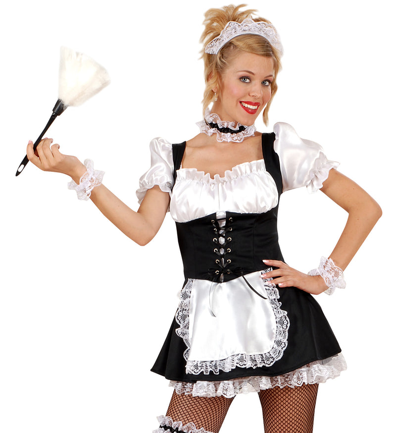 Staubwedel Weiß | Accessoire für Zimmermädchen Kostüm