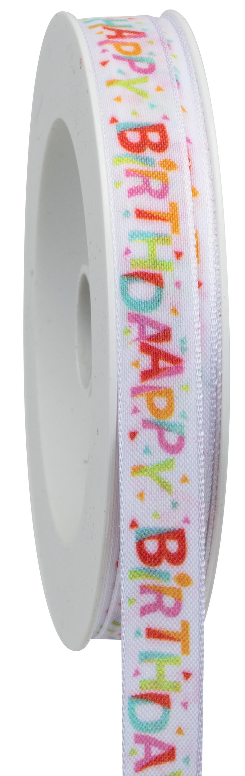 Taftband Happy Greetings 15mm/2m weiß
