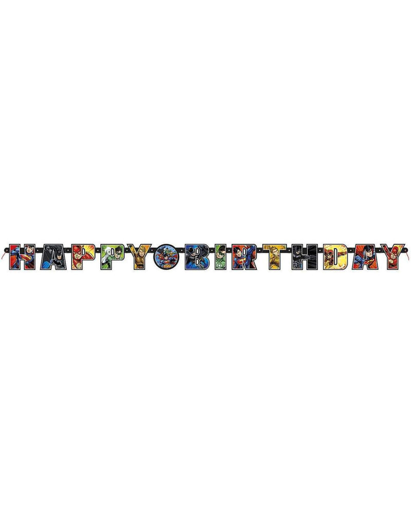 Buchstabengirlande Happy Birthday Justice League 190cm