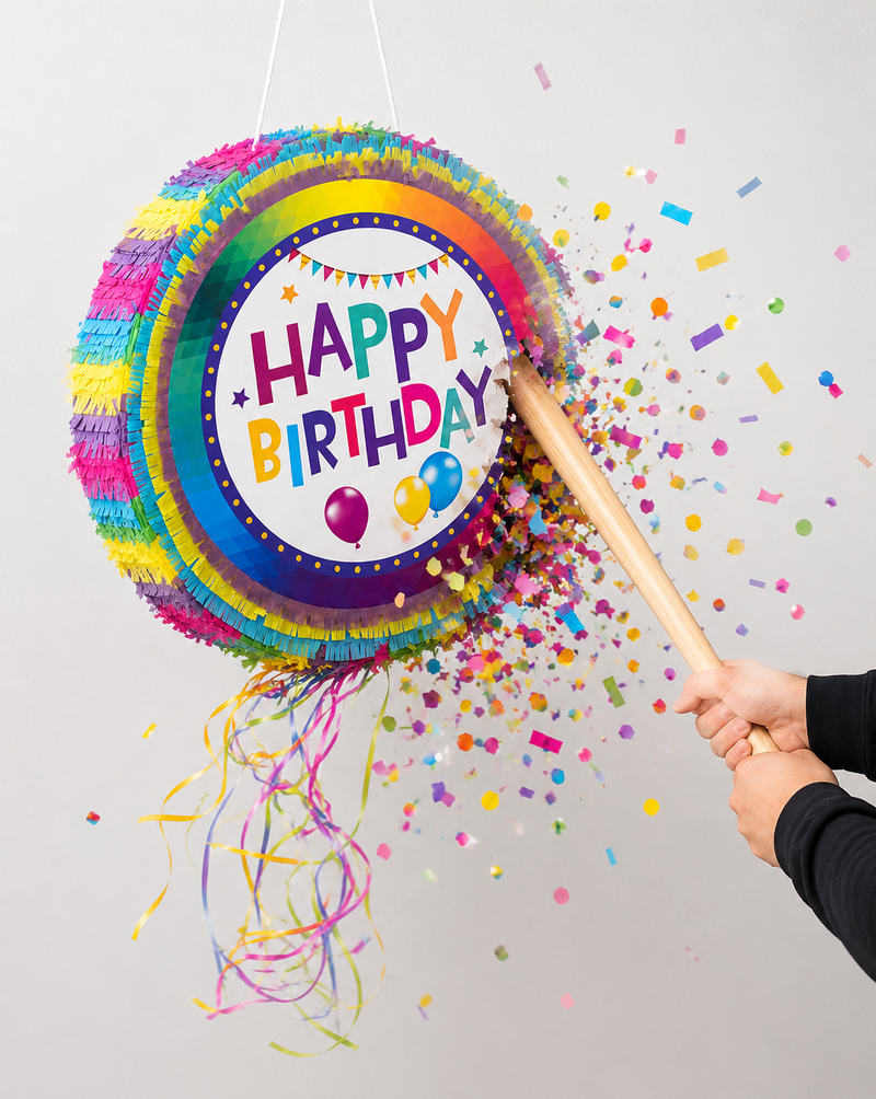 Pinata "Happy Birthday" | Bunt - 50 cm