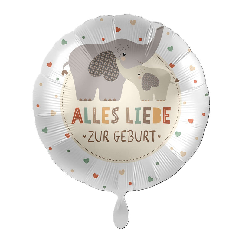 18"/Ø43cm Folienballon  "Alles Liebe zur Geburt"