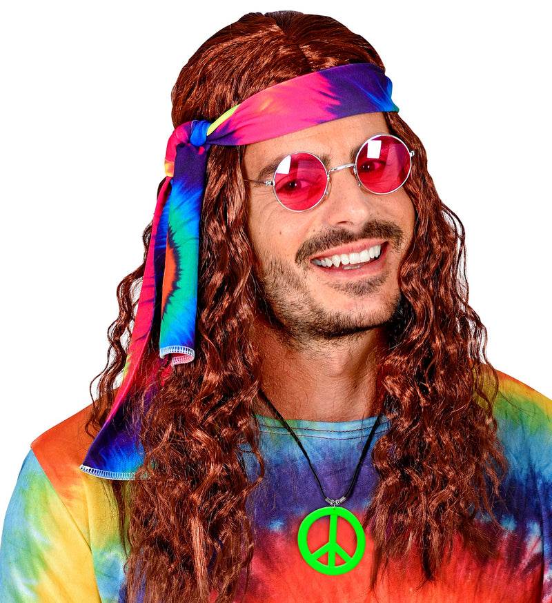 Hippie Halskette "Peace" | Neon Grün
