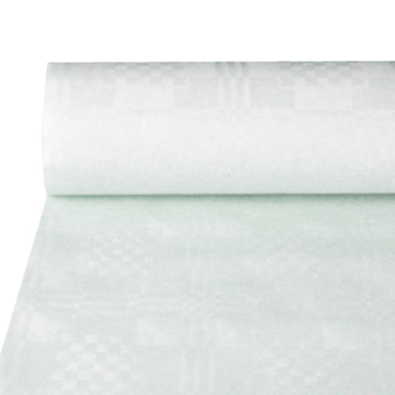 Damasttischtuch weiss 50m x 1,2m auf Rolle