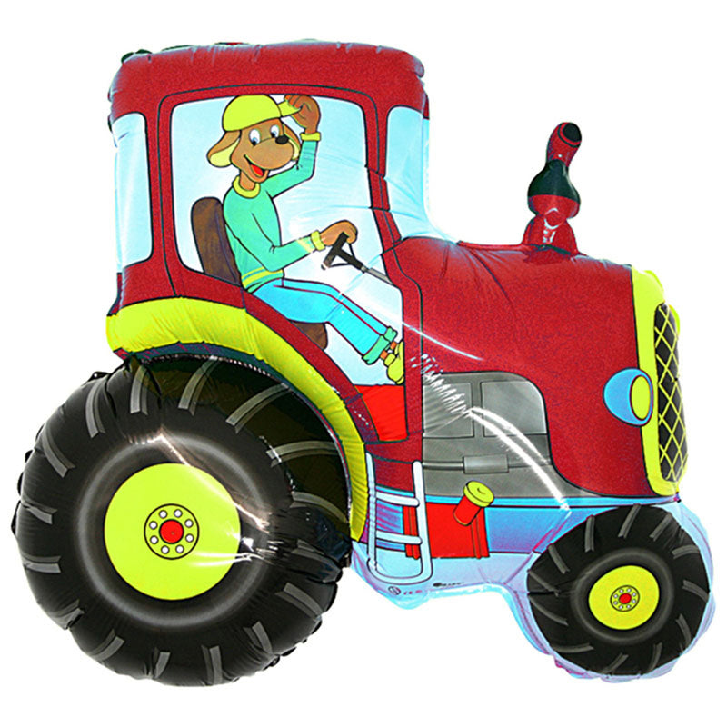 30" Shape Folienballon Lose - Traktor Rot | HFE