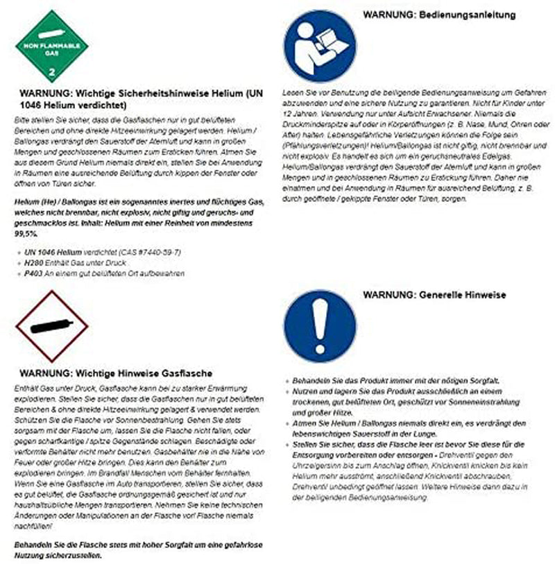 Ballongas Flasche mit Helium | für 30 Ballons