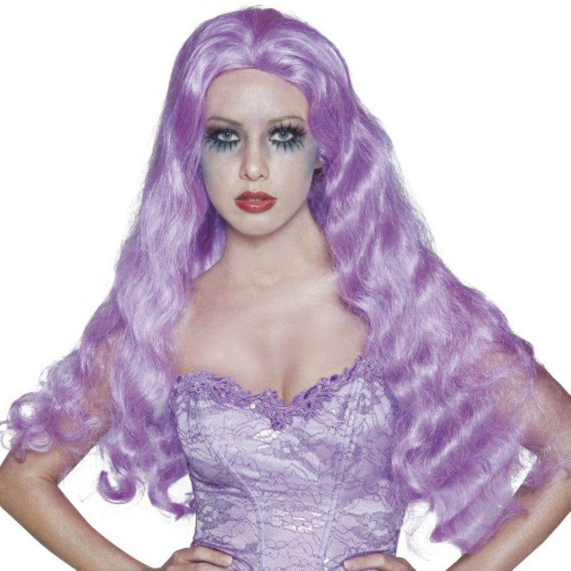 Perücke Lady Geisterbraut flieder