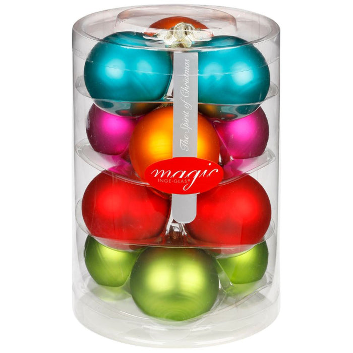 Inge-Glas Weihnachtskugeln MilleFiori | Ø 6 cm | 12 Stück | Christbaumkugeln aus Glas | Bunt & exklusiv | Weihnachtsdeko