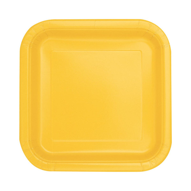 Pappteller Uni Quadratisch 18cm/16St. Gelb