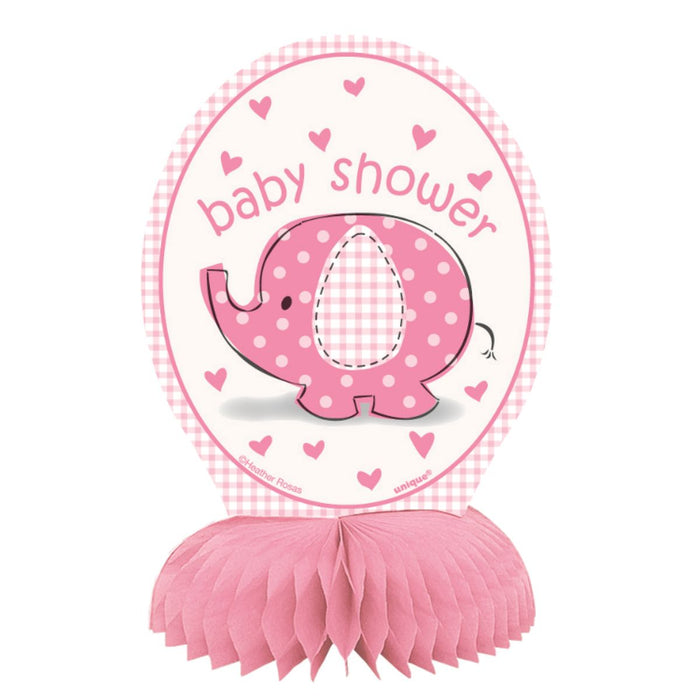 Tischaufsteller Baby Elefant Pink ca. 15cm, 4 Stück Babyparty Dekoration für Mädchen