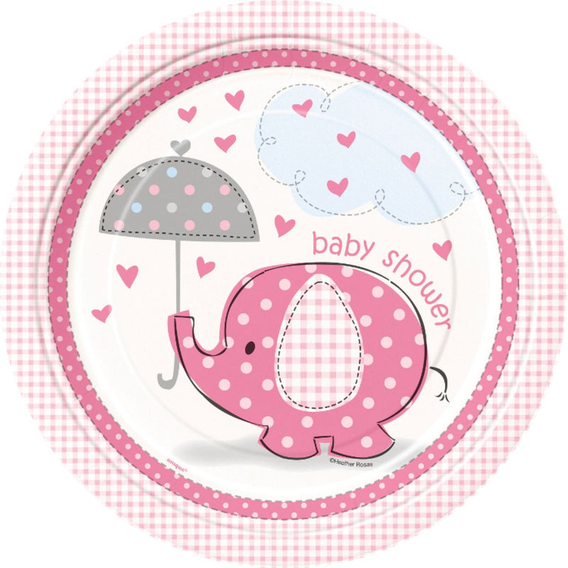 Pappteller "Elefant pink" | Ø23cm/8Stk.