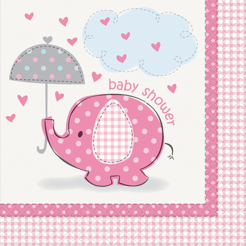 "Elefant Pink" | Servietten 16Stk./33x33cm