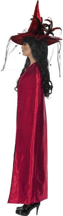 Kostüm Lady Cape Satin Rot/Schwarz Deluxe(wendbar)