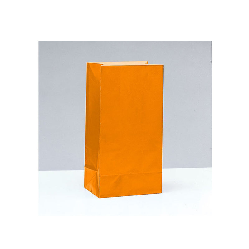 Tüte Papier Uni 25x12x9cm, 12Stk. Orange