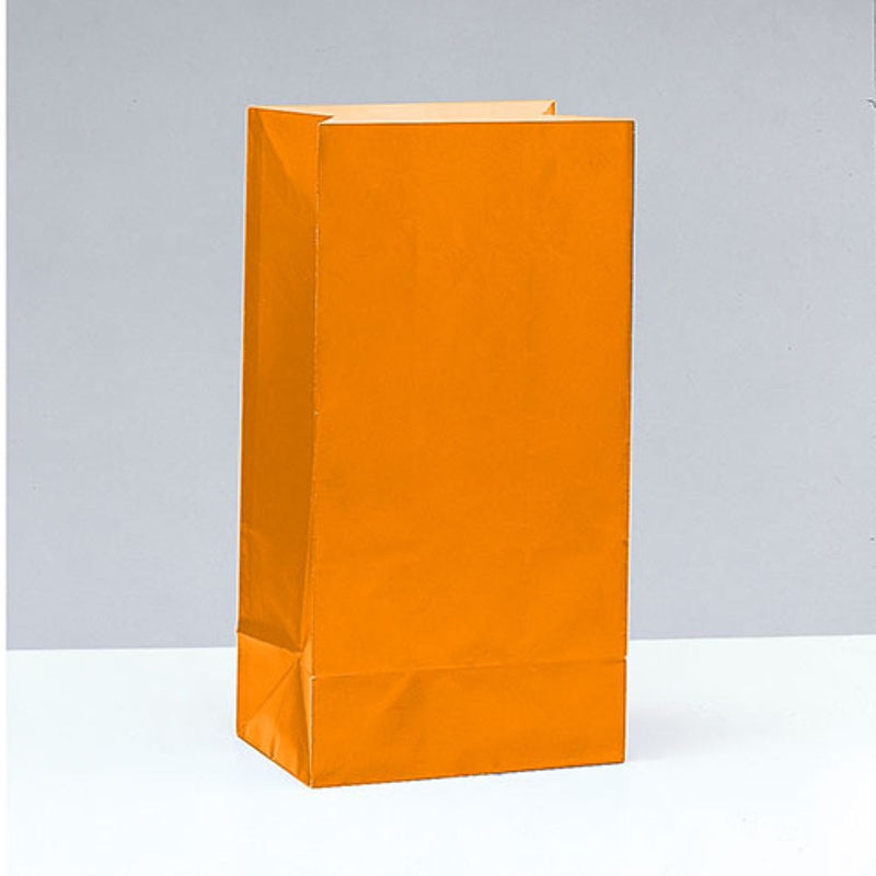 Tüte Papier Uni 25x12x9cm, 12Stk. Orange