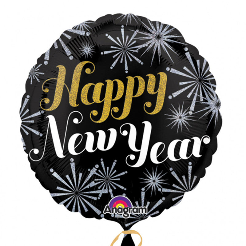 ABC18 Folienballon "New Year" Pizzaz Holo S55 | Ø 45 cm