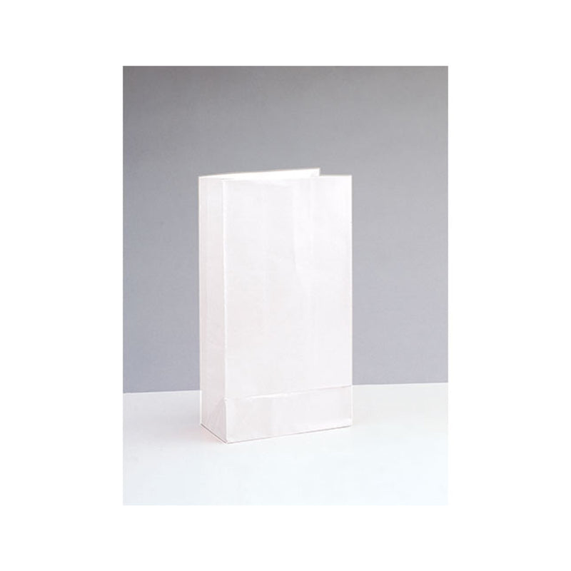 Tüte Papier Uni 25x12x9cm, 12Stk. Weiß
