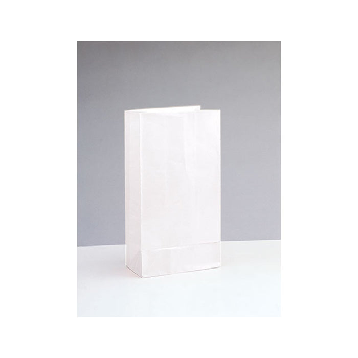 Tüte Papier Uni 25x12x9cm, 12Stk. Weiß