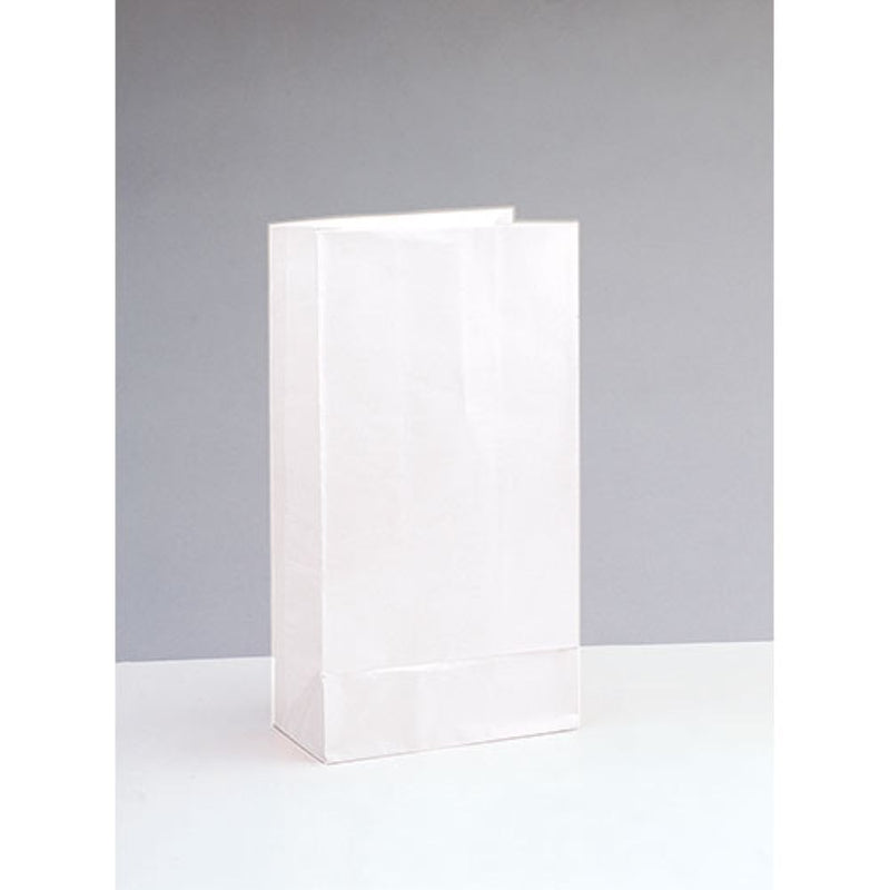 Tüte Papier Uni 25x12x9cm, 12Stk. Weiß