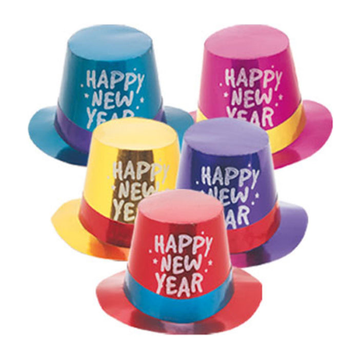 Hut Happy New Year Glanz sort. 1Stk.