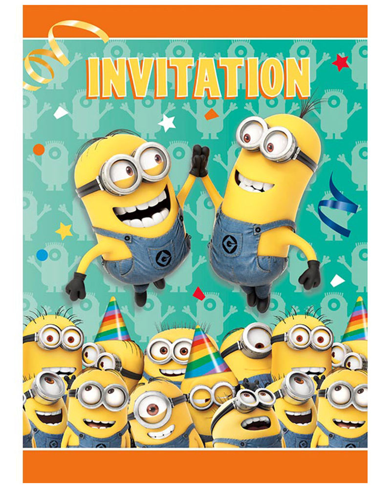 "Minions" Deko | 8 Einladungskarten 13x9cm