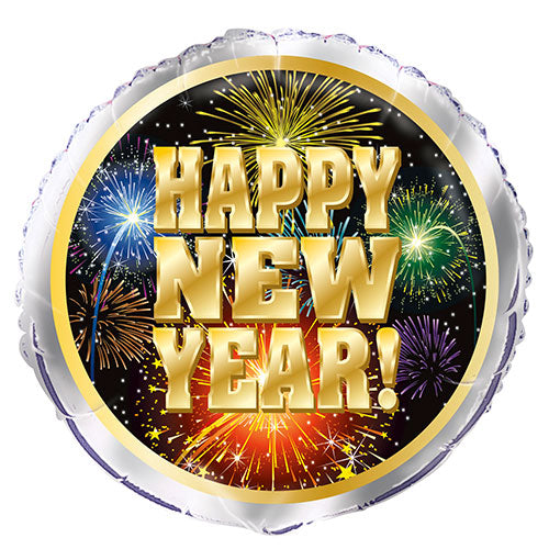18"/Ø45cm Folienballon "Feuerwerk New Year"