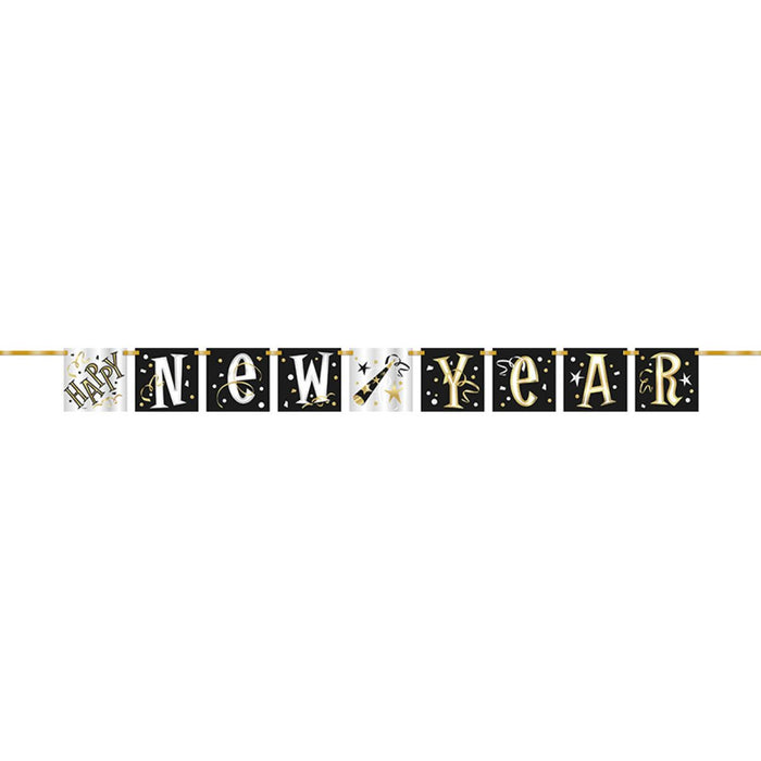 Banner Happy New Year Block 152cm/5ft.