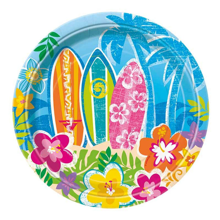 Pappteller "HULA BEACH PARTY" | Ø18cm/8Stk.